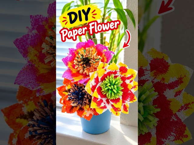Marker & Paper Towel flower Craft