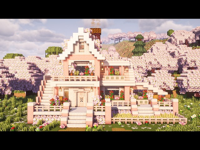 How To Build a Cozy Cherry Blossom House | Minecraft Tutorial