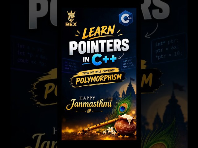 Learn Pointers In CPP|| Happy Janmasthmi || #krishna #code #game #rakhi #pandagang #gamer #love