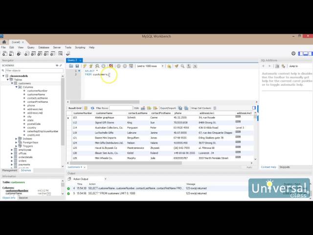 Lesson 4: Basic SQL - UniversalClass MySQL Course