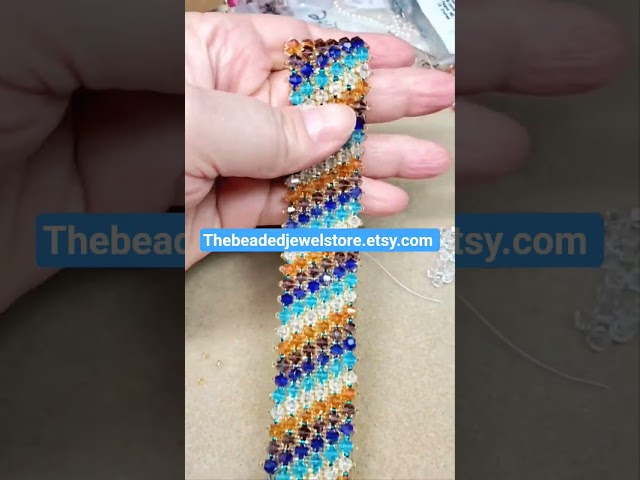Crystal cuff bracelet #jewelry #jewelrymaking #crystals #bracelet