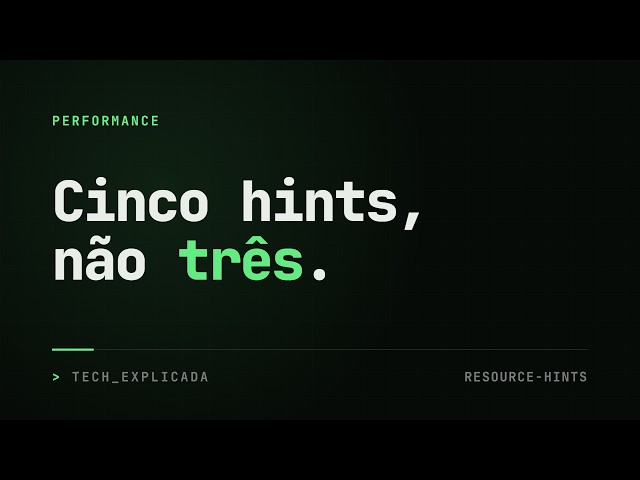 São cinco resource hints, não três — e o head não aguenta nem isso
