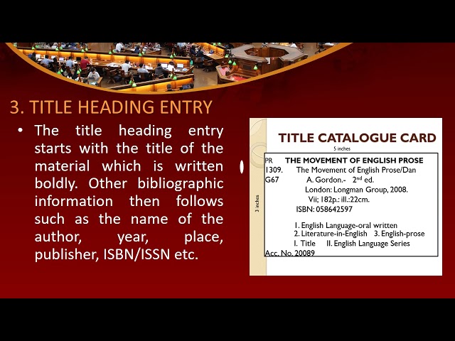 Cataloguing and Classification