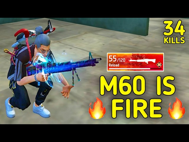 SOLO VS SQUAD|| POWER OF M60-III🔥!!! THE UNMATCHABLE OVERPOWERED WEAPON IN FF| 90% HEADSHOT INTEL I5