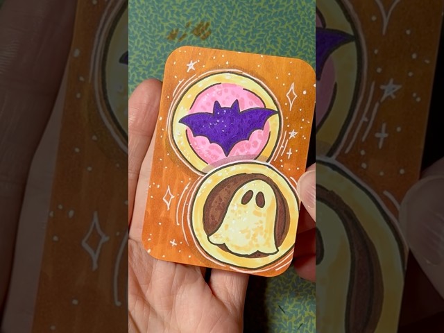 drawing 100 spooky art cards π» 75