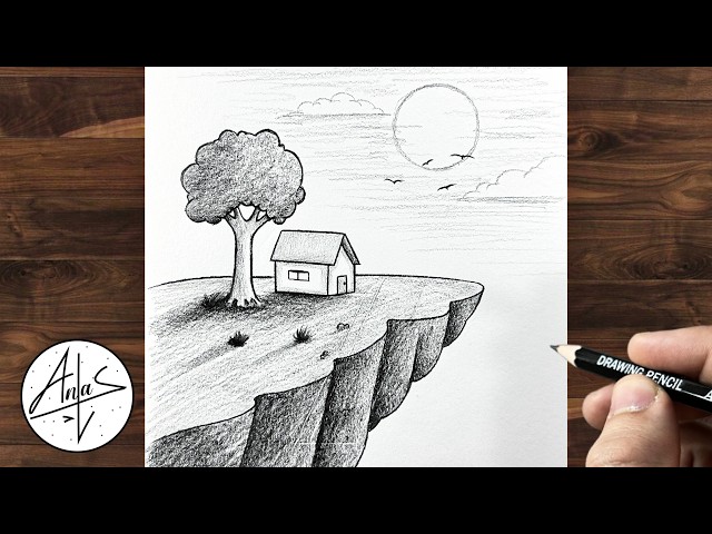 How to Draw a Beautiful Landscape with Pencil ✏️ | Easy Drawing for Beginners