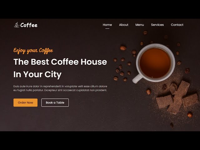 Responsive Coffee Website Using HTML and CSS | Responsive Website Using HTML CSS | Coffee Website