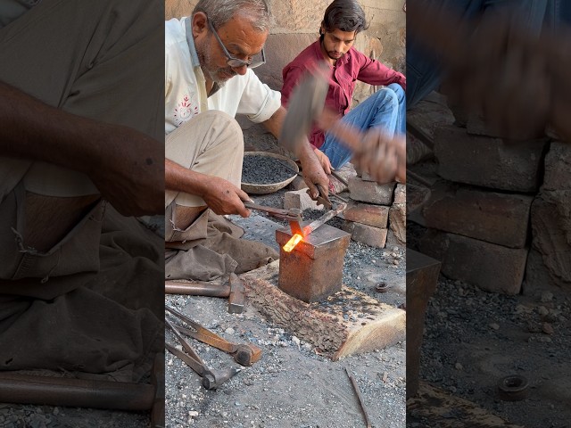 Amazing art of making small hammer by blacksmith in Indian village