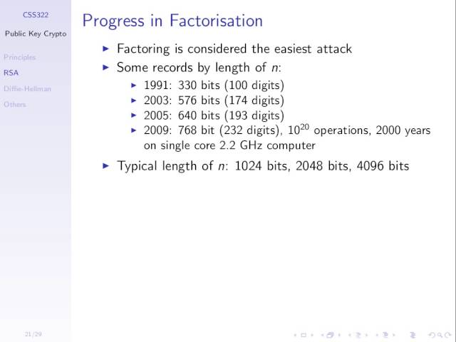 RSA Summary and Examples (CSS322, L13, Y14)