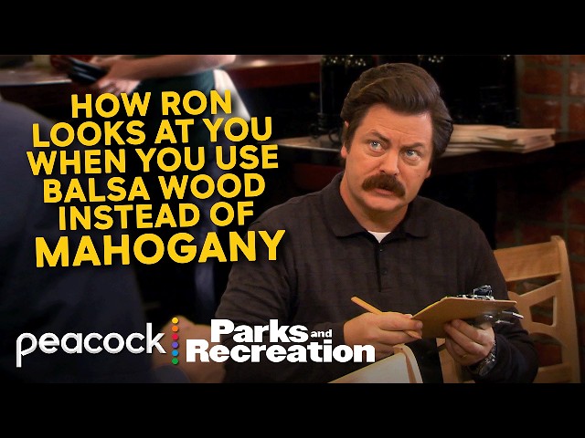 Ron talking WOOD for 16 Minutes Straight | Parks and Recreation