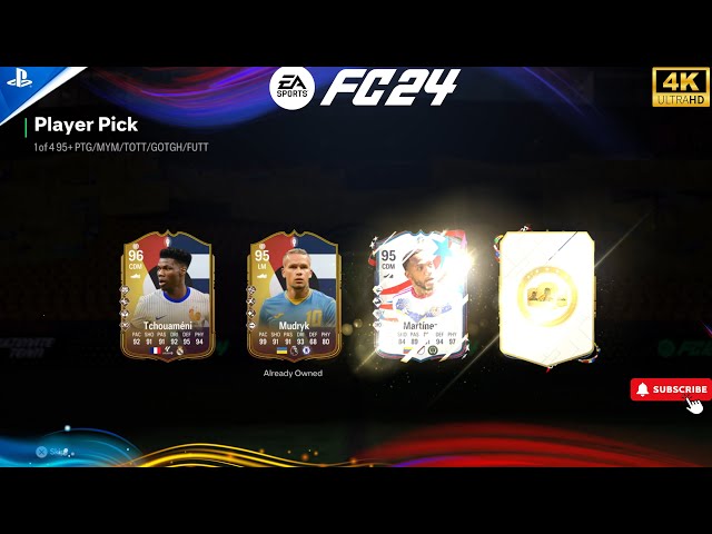 I Opened 4 95+ PTG/MYM/TOTT/GOTG Heroes/FUTTIES PLAYER PICKS! EA FC24 Ultimate Team!!!