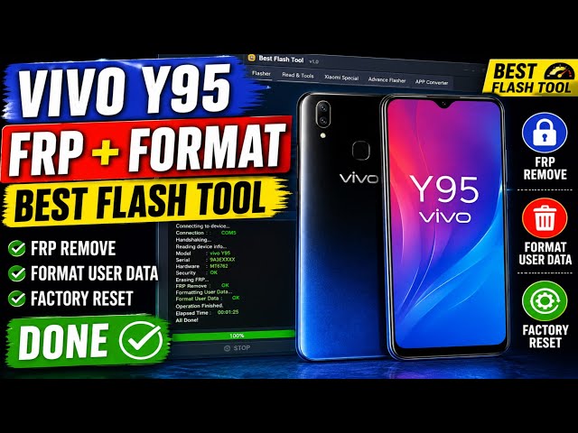Vivo Y95 FRP & Format User Data | Best Flash Tool Se Reset | Full Process