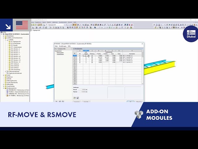 Dlubal RFEM 5 & RSTAB 8 - Add-on Modules: RF-MOVE & RSMOVE