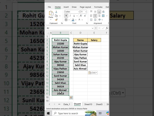 Seperate Name & Salary in Excel 😱 #shorts #excel #exceltips #exceltricks