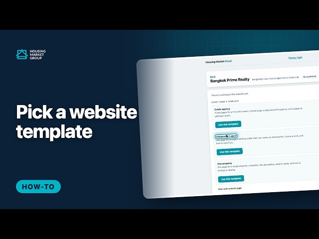 How to Choose a Website Template in Housing Market Cloud