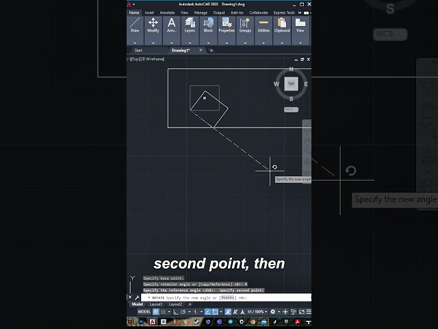 How to use rotate in Rotate with Reference Point #architecture #autocad