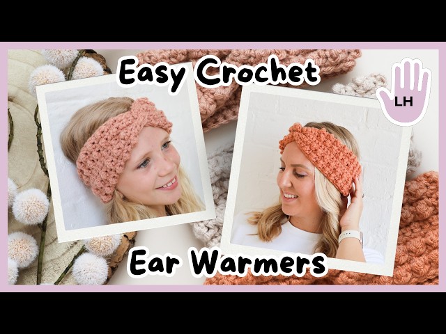 LEFT HANDED CROCHET: Easy Crochet Ear Warmer | Step-by-step tutorial | Beginner Friendly