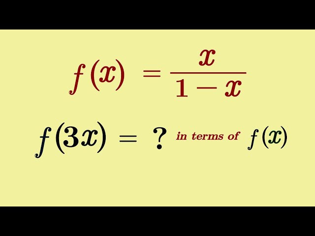 Solving 'f(3x)' in terms of 'f(x)' | Harvard University Exam 