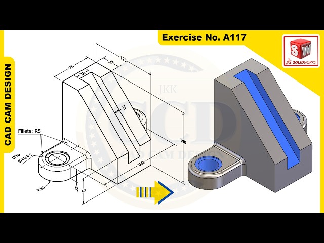 SolidWorks Tutorial for beginners Exercise A117