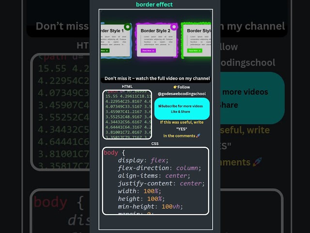 SVG Animation Tutorial | Insane Border Effect 😱 | #svganimation #javascript #godeswebcodingschool