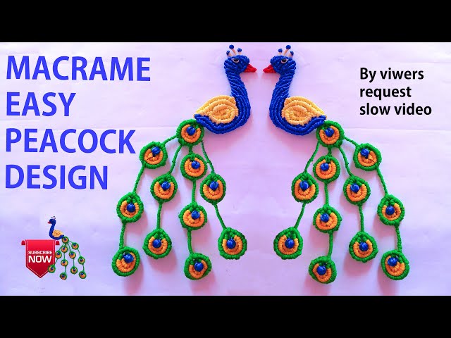 macrame peacock🦚/diy macrame easy peacock design in slow video/macrame 🦚 peacock new design tutorial