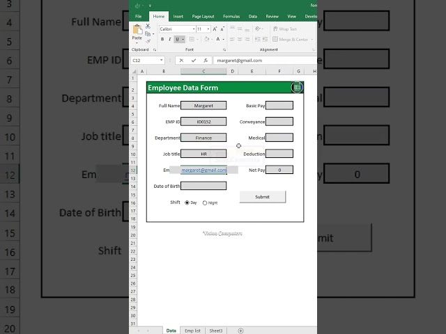 How to Make Employee Data Entry Form in MS Excel | Step-by-Step Tutorial 2025