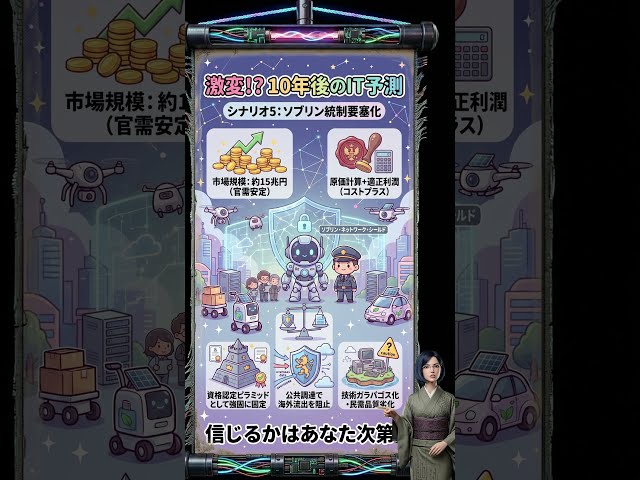 【AIで学ぼう #0657】IT業界の10年後（全24回）第11回シナリオ5①国策デジタル要塞化とソブリン統制モデル