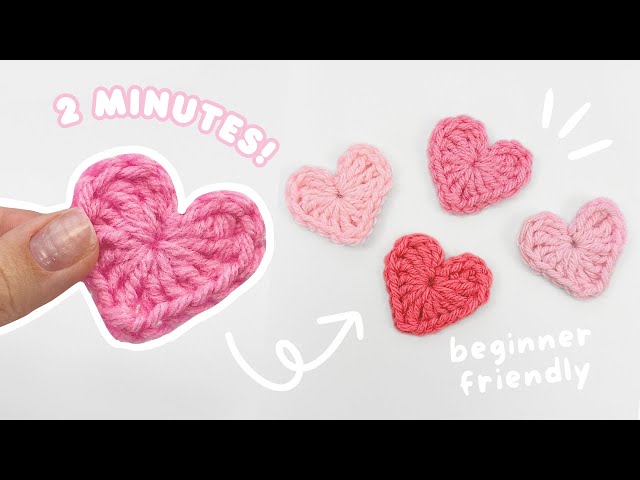 easy crochet heart ♡ how to crochet a heart for absolute beginners | cute mini heart tutorial