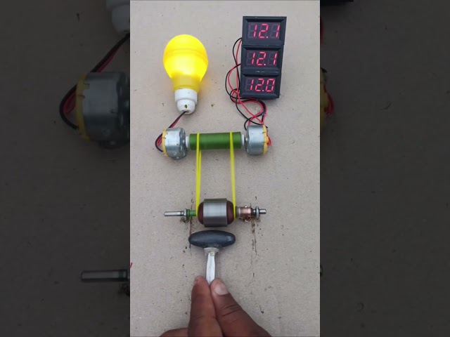 DIY MagnetMagnetic Attraction → 775Armature2 Generators →12V Electricity→ 9V Bulb + Drone#trending #