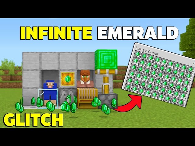 Easy INFINITE Emerald Farm Tutorial in Minecraft Bedrock (glitch)