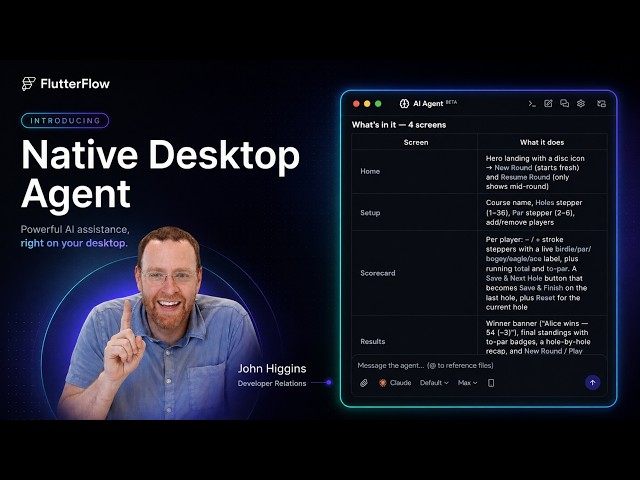 FlutterFlow's Native AI Agents: Build Apps with Claude Code & Codex