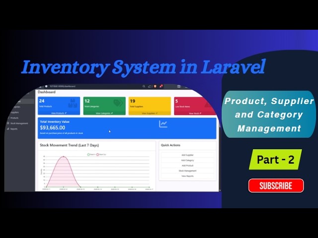 Laravel Inventory System – Part 2: Category, Supplier & Product Management with CRUD Operations