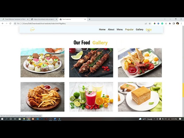 Food Website Template In Html, JavaScript With Source Code | Source Code & Projects