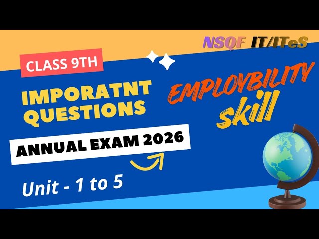 Employability Skills – Important Questions Class 9th IT Annual Exam 2026 तैयारी