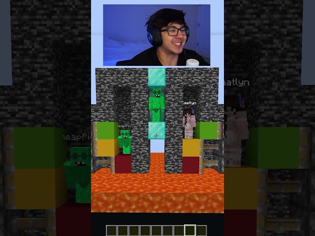 i made this one IMPOSSIBLE😳Minecraft Guess YouTuber Cheap VS GF #minecraft #shorts #minecraftshorts