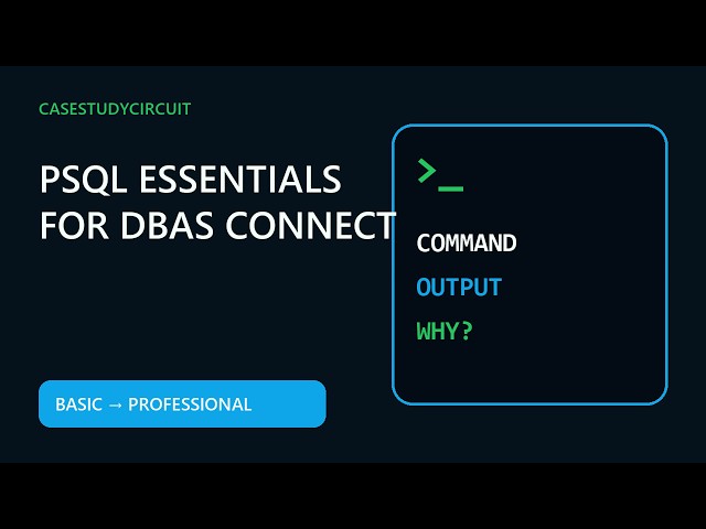 PostgreSQL psql Essentials for DBAs: Connect, Navigate, Inspect and Troubleshoot