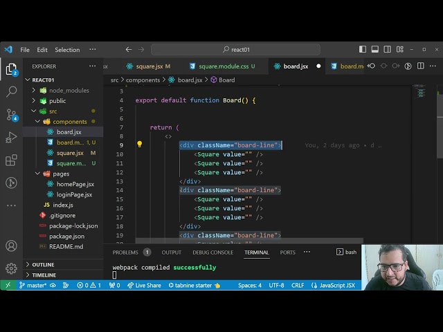 Como criar um "Jogo da velha" com React ? - Parte 2 #ReactAula08