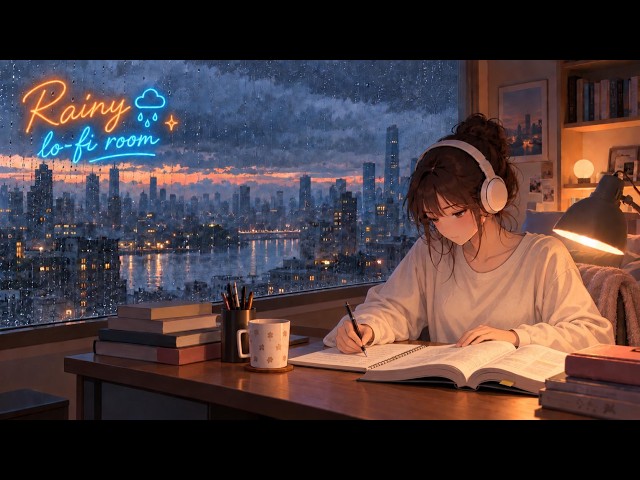 Rainy LoFi Room ☔ Study Music with Rain Sounds | Deep Focus LoFi Beats for Concentration