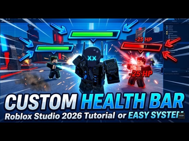 How to Make a Custom Health Bar Above Players in Roblox Studio | Billboard GUI System