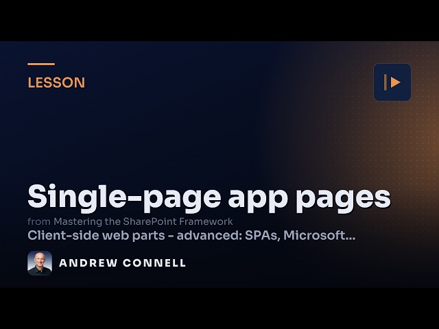Single-Page App Pages with SPFx Web Parts
