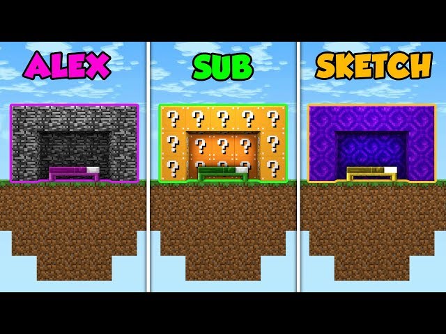 ALEX VS SUB VS SKETCH - BEDWARS BASE CHALLENGE! in Minecraft (The Pals)