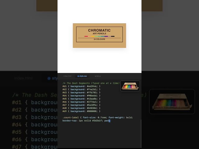 Recreating Colored Pencils #coding #css #code #shorts