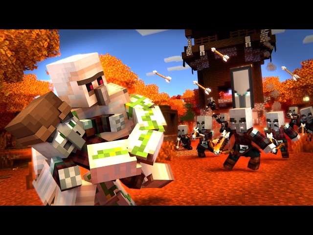 PILLAGER REBEL - Pillager and Iron Golem vs Pillager Army - FALL UPDATE (Minecraft Movie Animation)