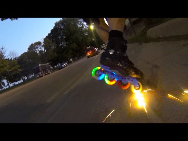 Skater Sparks It Up & Gets His Glow On