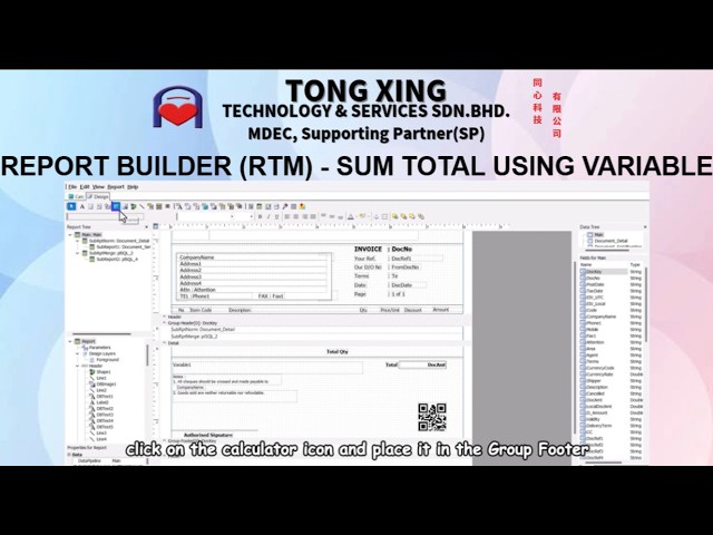REPORT BUILDER (RTM) - SUM TOTAL USING VARIABLE