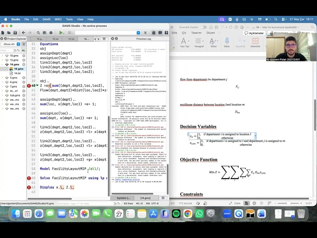 IE 302 Week 14 – Facility Layout Optimization Using Mixed Integer Programming MIP