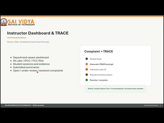 TRACE... Lab Tracking System