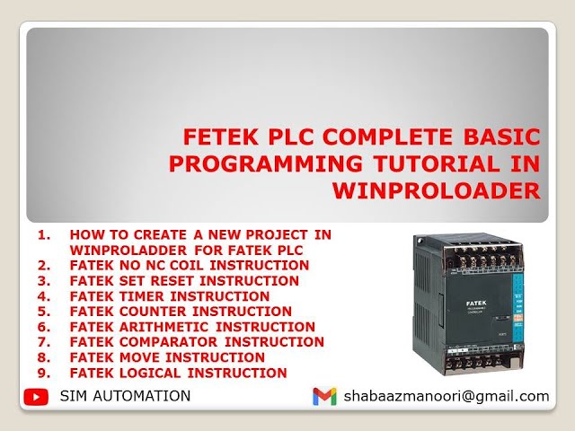 Complete Basic Programming of FATEK PLC #tutorial in WinProLadder by @SIMAUTOMATIONTUTORIAL