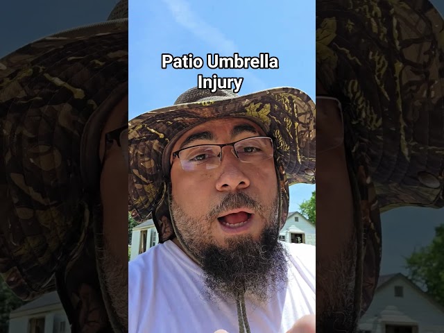 Patio Umbrella Injury #patio #umbrella #injury #diy #diyprojects