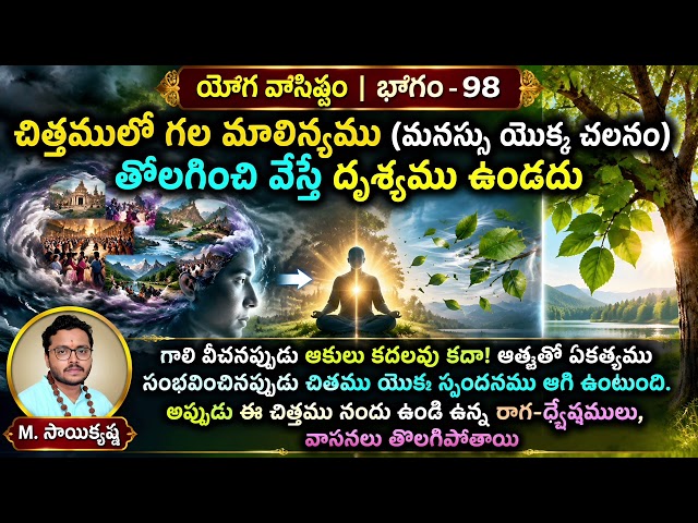 చిత్తములో గల మాలిన్యము తొలగించి వేస్తే దృశ్యము ఉండదు #yogavasistham 
